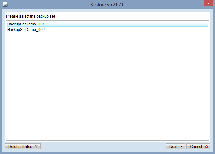 8 File restore process
